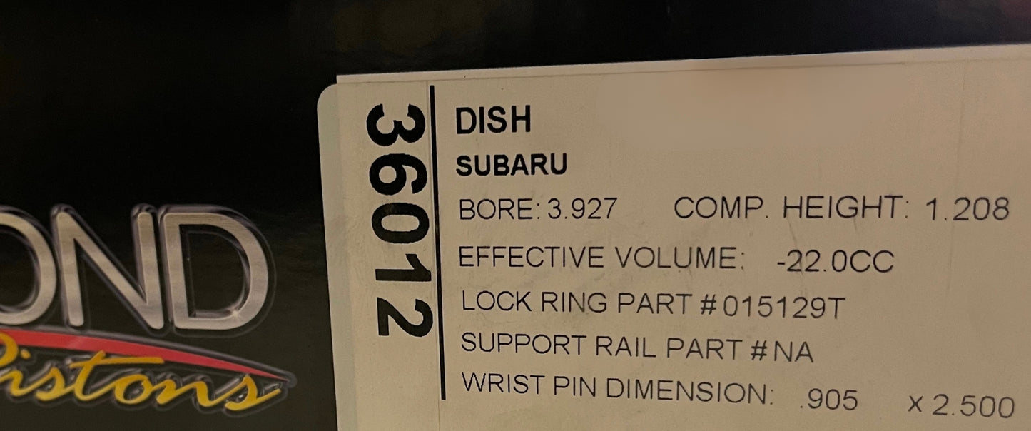 Diamond Pistons 36012-4 Subaru EJ257 WRX/STI Series NV CLEARANCE