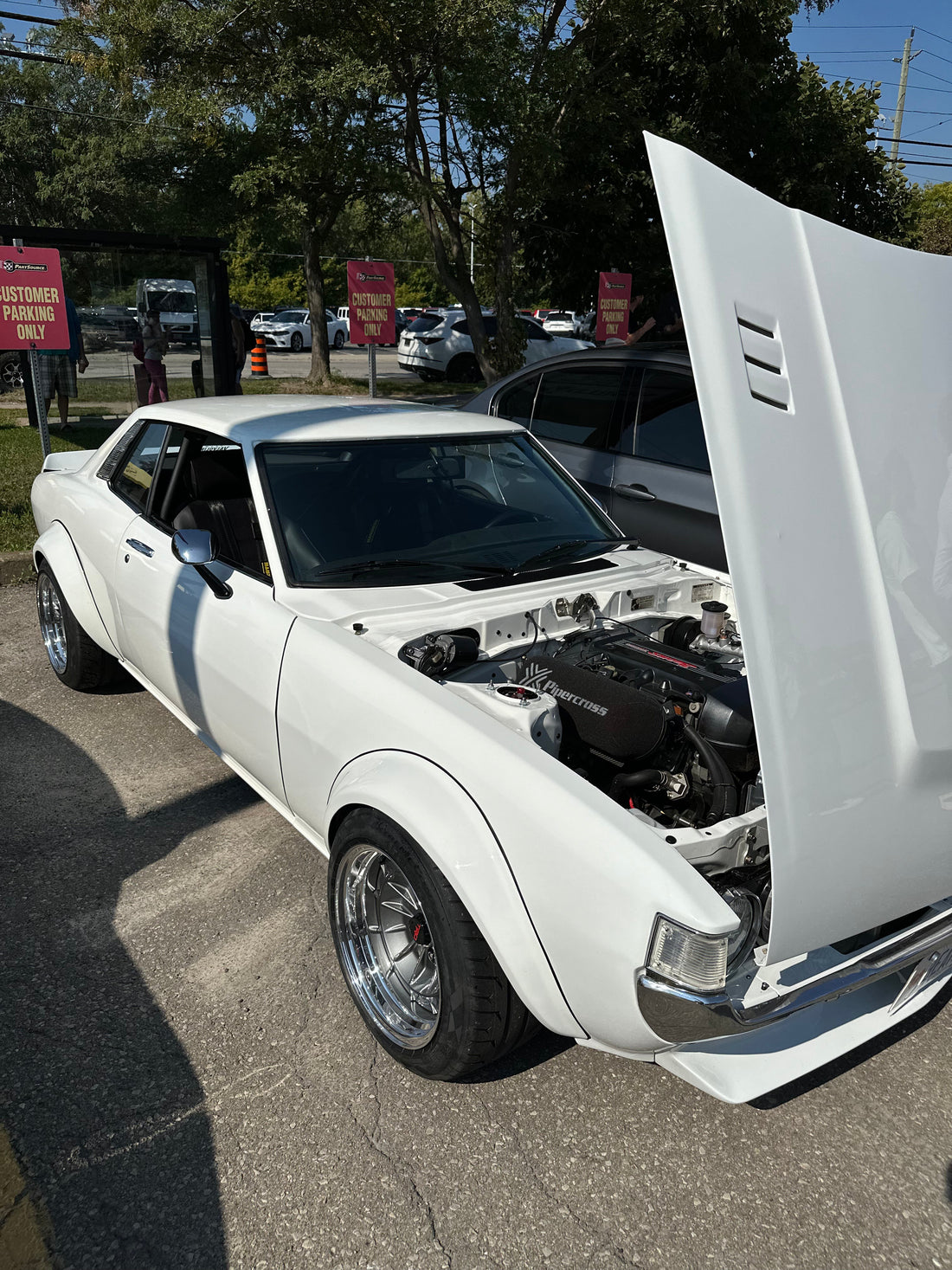 A white Toyota Celica custom built by Speed Academy. Known as 'Connie Celica'.