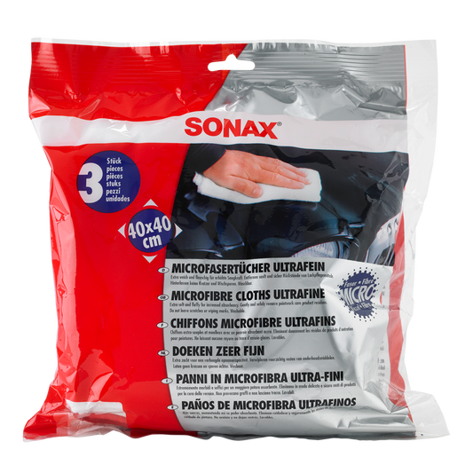 SONAX Microfibre Cloths Ultrafine 3pc