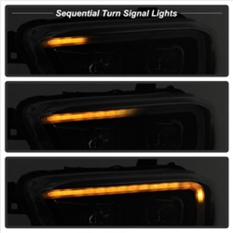 xTune Toyota Tacoma 16-18 DRL Light Bar Projector Headlights - Black PRO-JH-TTA16-LBDRL-BK