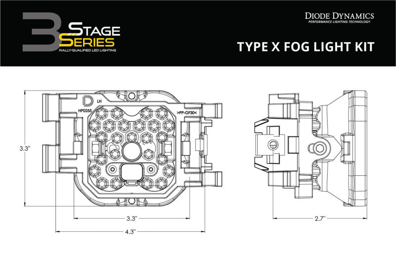 Diode Dynamics SS3 Sport Type X Kit ABL - White SAE Fog
