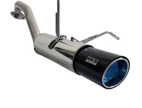 HKS Hi-Power Muffler 2014+ Honda Fit Sport GK5 w/ Carbon Tips - HKS32016-KH001