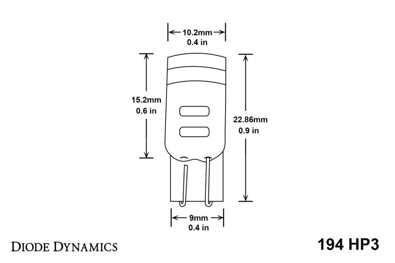 Diode Dynamics 194 LED Bulb HP3 LED - Cool - White (Pair)