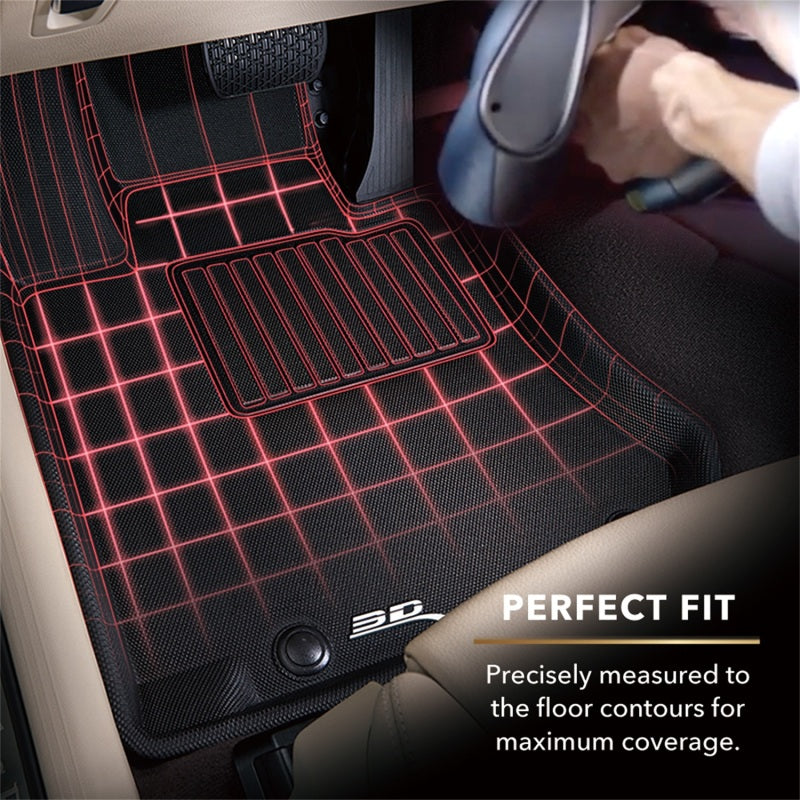 3D MAXider 19-23 Subaru Solterra Kagu Black Floor Mat - Row 1/2