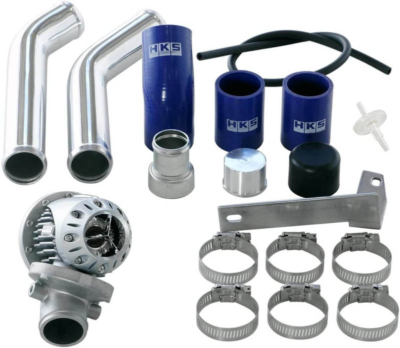 HKS 08+ Evo 10 SSQV4 BOV Kit Includes 2 Polished Aluminum Pipes - HKS71008-AM015