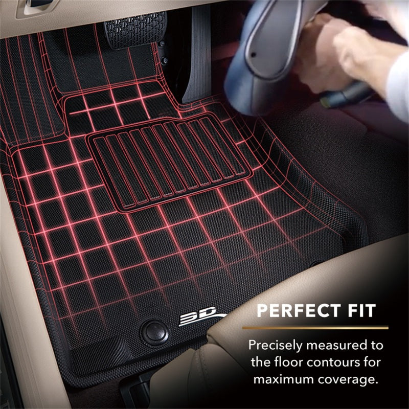 3D MAXpider 2007-2013 Mercedes-Benz S-Class W221 Kagu 2nd Row Floormats - Black