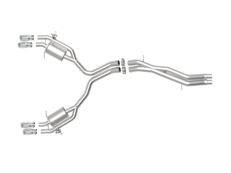aFe 18-20 Audi RS5 Coupe MACH Force-Xp 3in to 2.5in 304 SS Axle-Back Exhaust System-Quad Polish Tips
